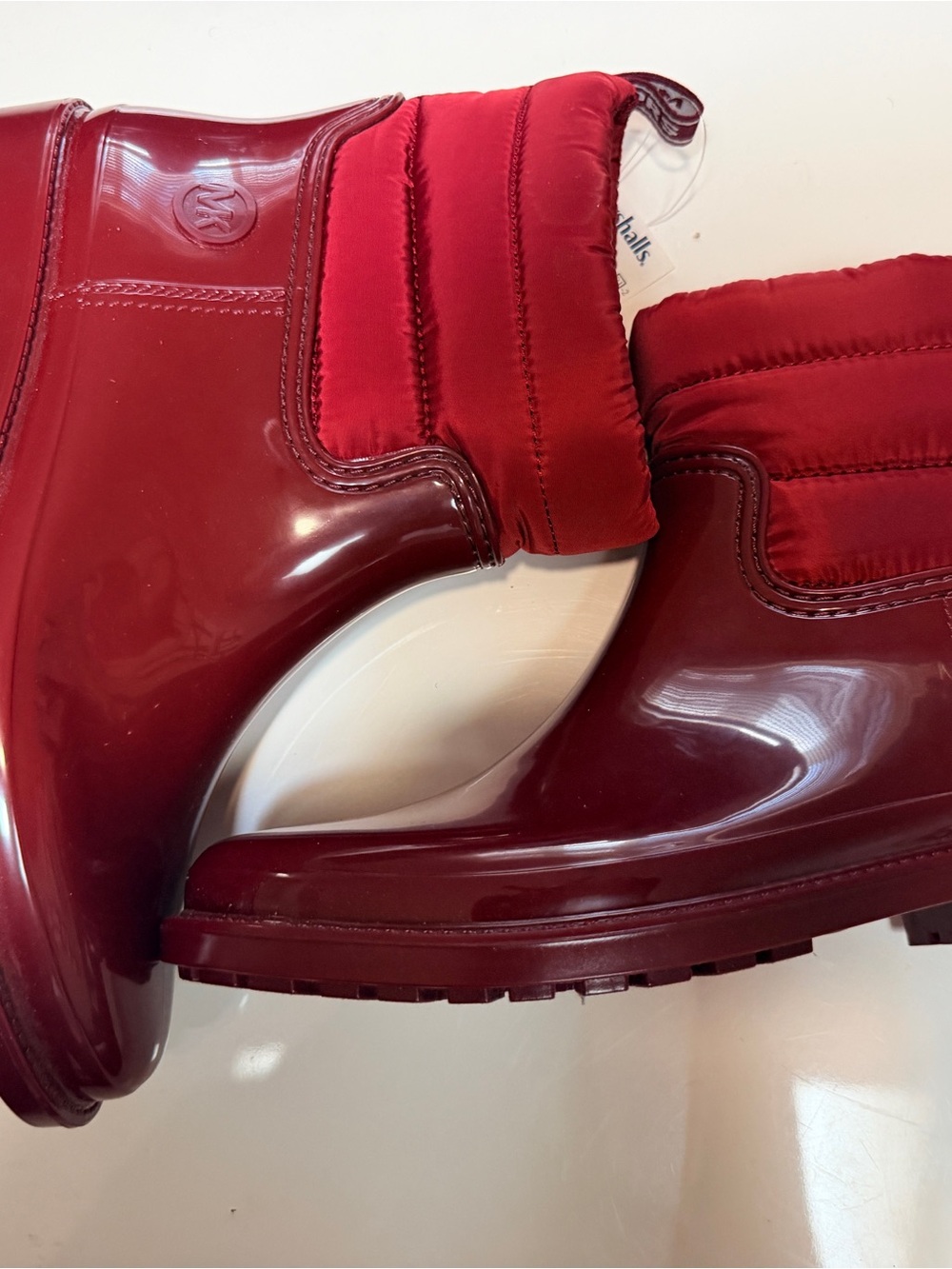 Women's Red Quilted Michael Kora Rain Boots size 9